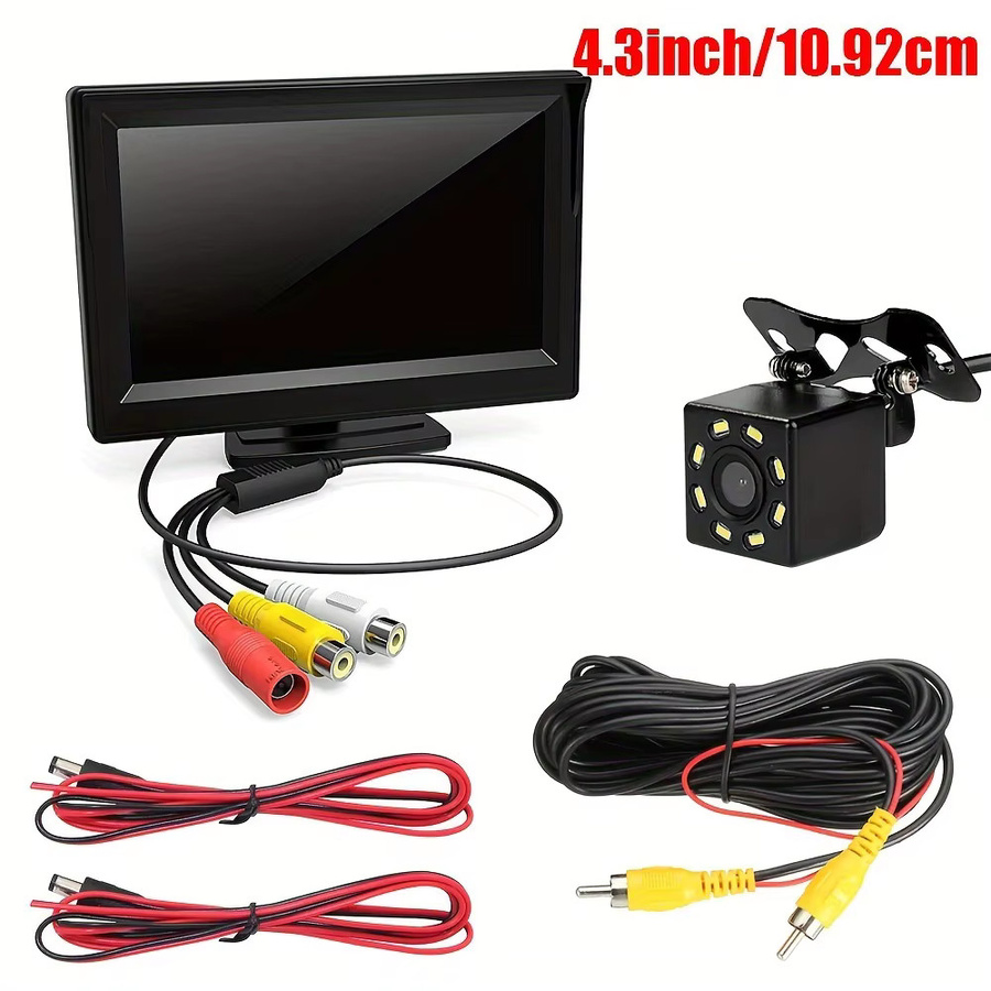 QueenDer Monitor und Weitwinkelkamera-Kit mit 4,3 Zoll in Schwarz für Auto, Pickup, SUV, Wohnmobil, LKW und Transporter - Bild 2