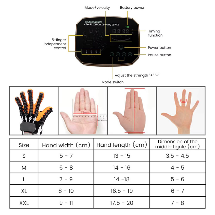 SUOLAER Roboter-Handschuh zur Handrehabilitation bei Schlaganfall und Gehirnblutung zur Förderung der Fingerfunktion und Erholung bei Hemiplegie - Bild 5