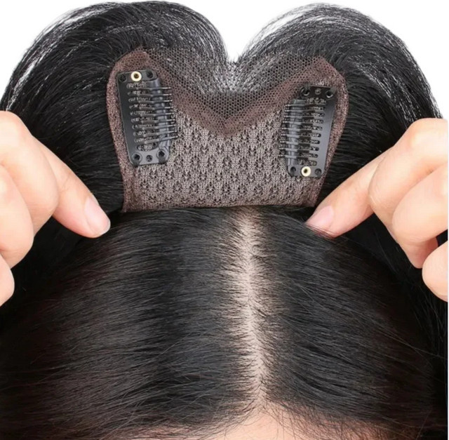 Satifresion Echthaar-Topper mit 3D-Pony, Haarverlängerung für Damen - Bild 1