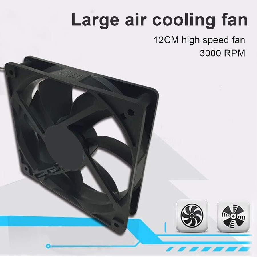VBESTLIFE Computergehäuselüfter in Schwarz mit Dual-Kugellager und 3000 U/min, B/T/H: 12 x 12 x 2,5 cm - Bild 5