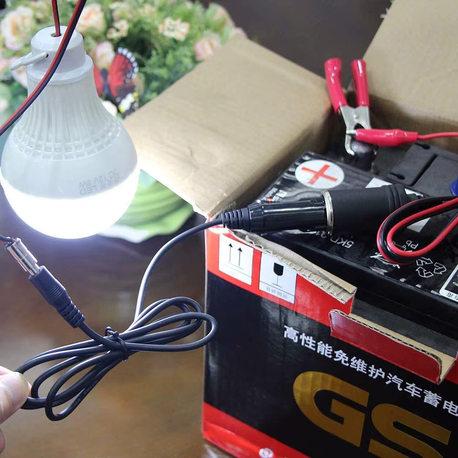 April Ample DC5521 DC7909 auf 12 V 24 V Zigarettenanzünderkabel für tragbare Kraftwerke, Schwarz, Länge: 1,5 m - Bild 5
