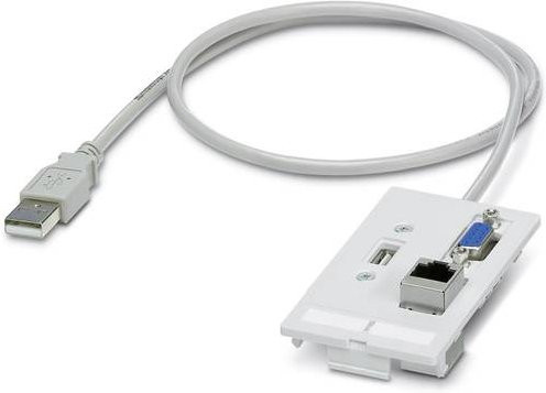 Phoenix Contact Datenfrontplatte SI-FP-R1A-D1B-U1A/0,7 in Weiß mit USB-C und Ethernet/LAN aus Kunststoff - Bild 1