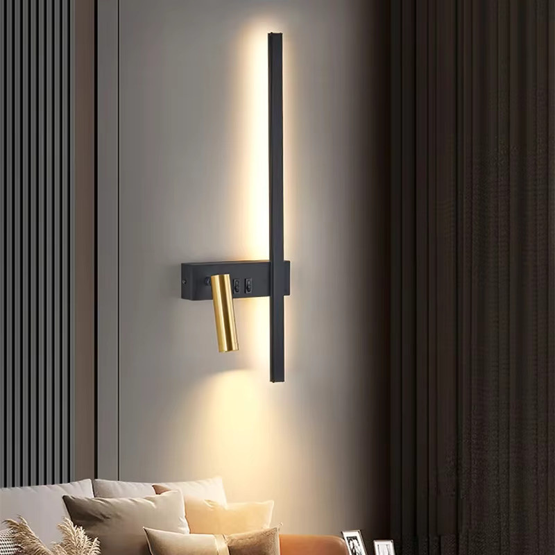 Sanoni Moderne Verstellbare LED-Wandleuchte aus Metall in Schwarz mit Warmweißem Licht und Touch-Funktion - Bild 3