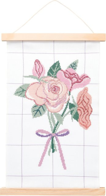 Rico Design Stickpackung Blumenstrauß mit Posterhänger in Weiß, Lila und Multicolour - Bild 1