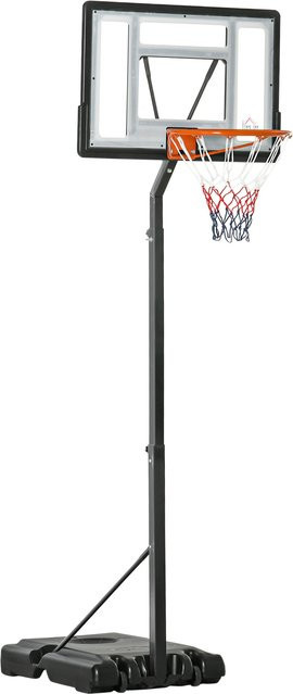 HOMCOM Basketballkorb höhenverstellbar 260-310 cm mit Rollfunktion in Schwarz aus Stahl und Kunststoff für Garten und Sportplatz - Bild 1