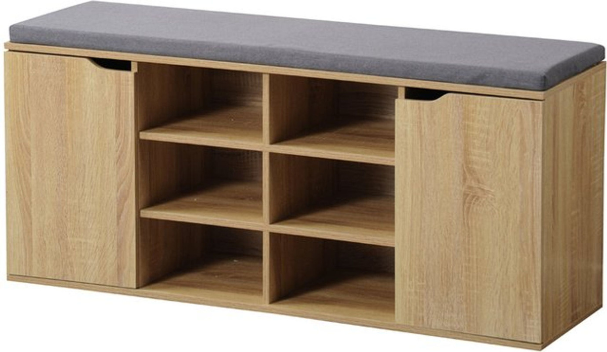 Kesper Schuhschrank mit Sitzkissen aus Spanplatte in Eiche, B/H/T: 103 x 48 x 30,5 cm - Bild 2