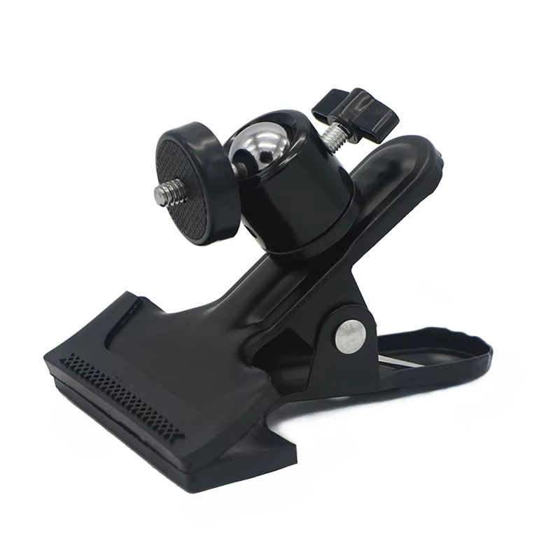 DIXSG Metall-Kamera-Clip-Klemme mit drehbarem Kugelkopf und 1/4 Zoll Gewindeschraube für Kamerastativ, SLR, DSLR und Action-Kamera, Schwarz - Bild 3