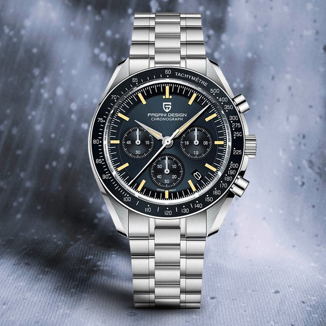PAGANI DESIGN Chronograph, Quarz, Edelstahl, Blau, Herren - Bild 1
