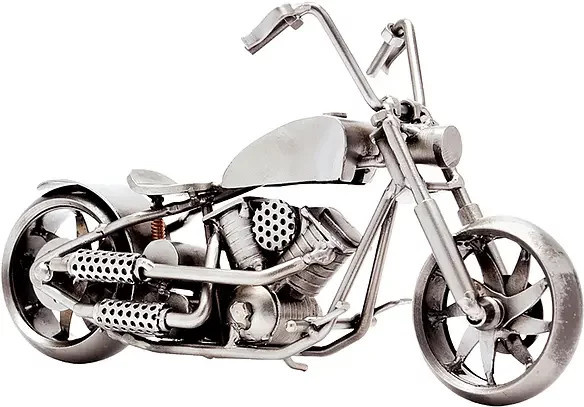 Hinz und Kunst Modellmotorrad Bobber in Silber aus Metall für Erwachsene - Bild 1
