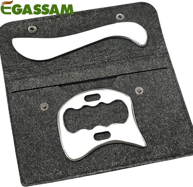 EGASSAM Gua Sha Massage-Werkzeug 2-in-1, Edelstahl, Unisex - Bild 1