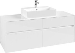 V&B Waschtischunterschrank Collaro in Glossy White, B/T/H: 140 x 54,8 x 50 cm, für mittig platzierten Waschtisch - Bild 1