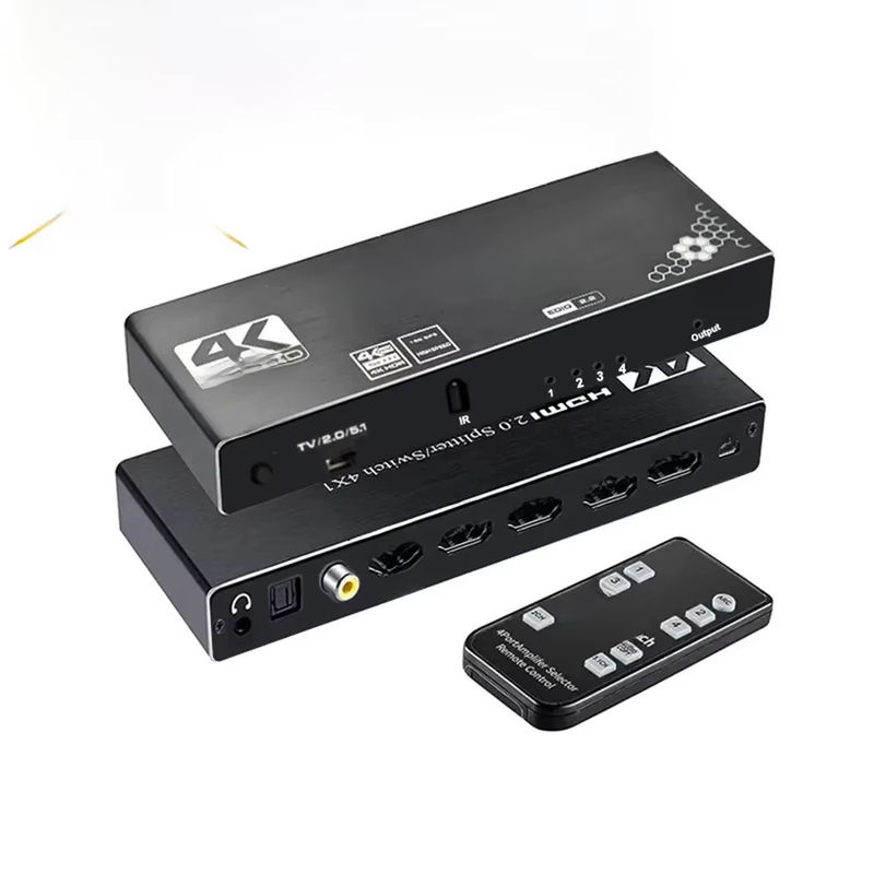 VBDWRM HDMI-Switch mit Audio-Extraktor 4-in-1, 4K 60Hz, HDMI 2.0, HDR und HDCP, Schwarz - Bild 7