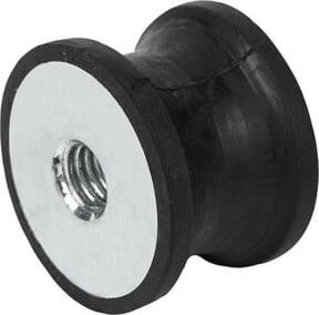 KIPP Gummipuffer Typ CT tailliert M08 Ø40 H48 aus Stahl und Elastomer in Schwarz - Bild 1