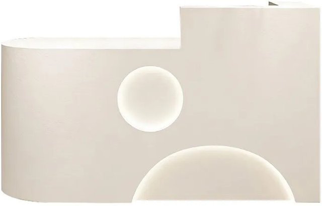 360Home Empfangstheke Beige Modern mit MDF-Material, Breite: 100 cm, Tiefe: 60 cm, Höhe: 100 cm - Bild 1