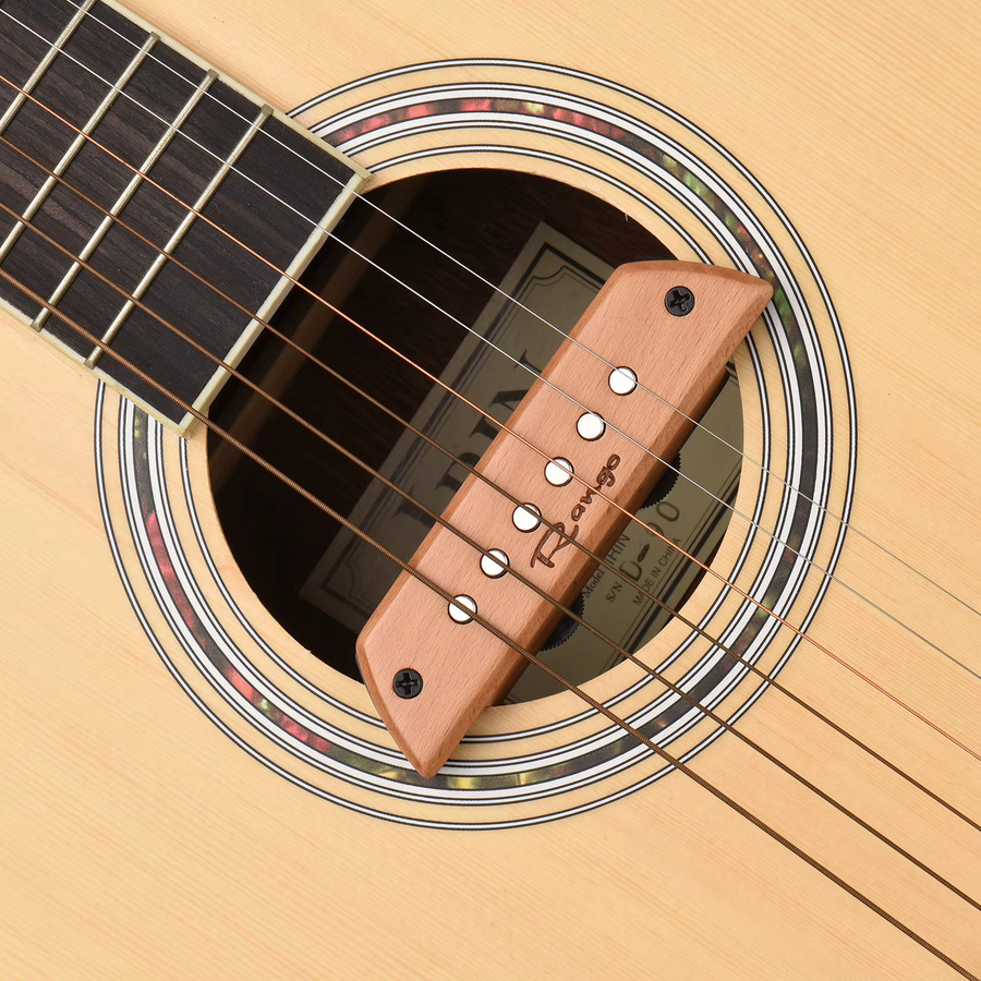 Rango RG-S3 Magnetischer Tonabnehmer für Akustikgitarren aus Buchenholz in Braun - Bild 5
