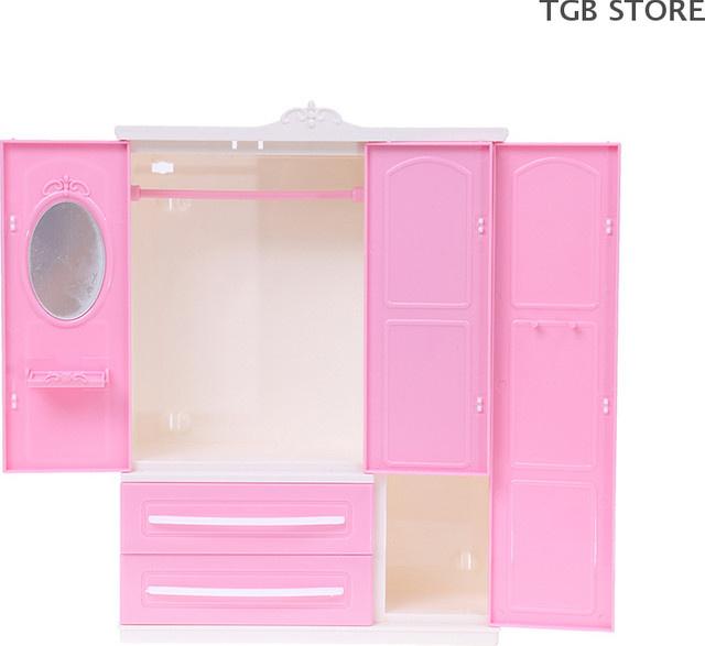 DIAPER&CORED Rosa Moderne Kleiderschrank, Puppenhaus Miniatur, Zubehör - Bild 1