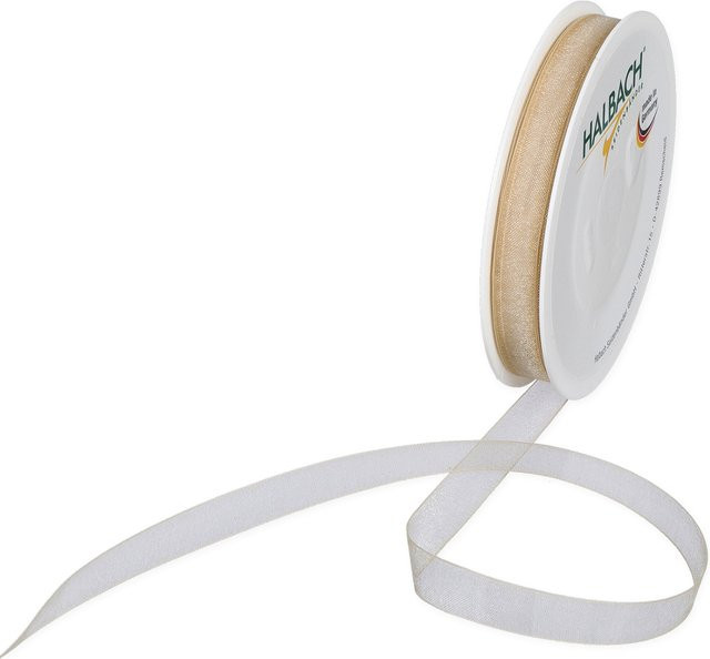 Halbach Organzaband Rolle in Natur, Breite: 10 mm, Länge: 10 m - Bild 1