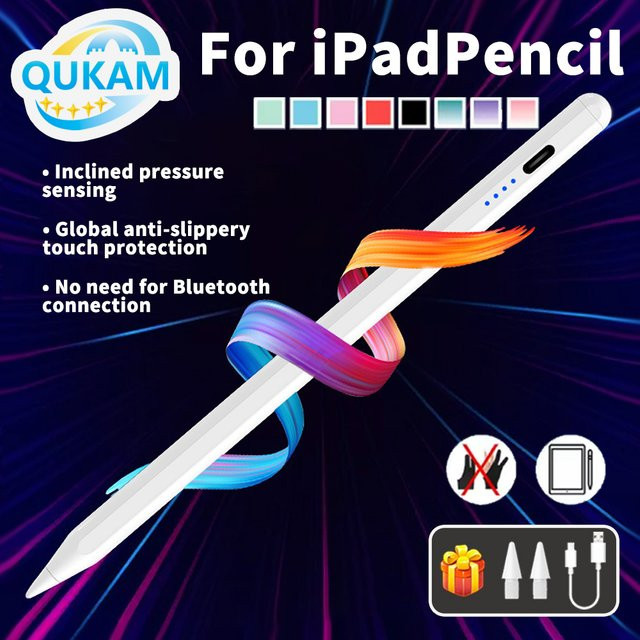 Qukam Stylus-Stift mit Handballenerkennung in Weiß für Apple iPad Pro, Air, Mini und iPad Generationen - Bild 1