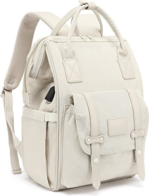 Wasserdichter Baby Windeltaschen Rucksack für Mamas mit großer Kapazität in Weiß - Bild 1