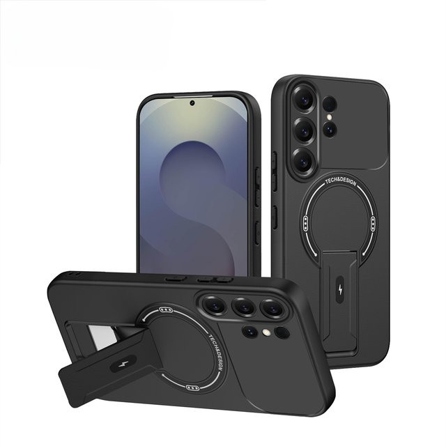 Magnetische Handyhülle für Samsung Galaxy S26 Plus S25 FE S24 S23 Ultra A06 A07 A15 A16 A17 A35 A36 A56 mit MagSafe Kompatibilität in Orange und Schwarz - Bild 1