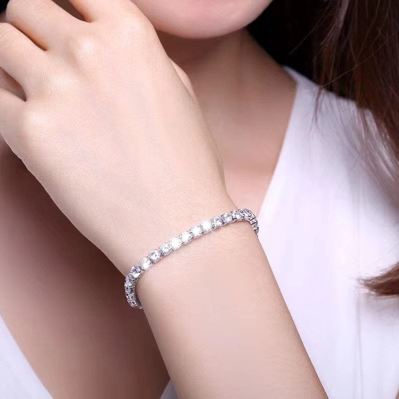 SAY Tennis-Armband, 925 Silber, Moissanit, Weiß, Damen und Herren - Bild 2
