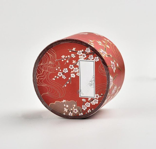 Mango Event Vintage Washi Tape mit Goldfolie für Scrapbooking und Journaling in Braun, Gold und Rot - Bild 1