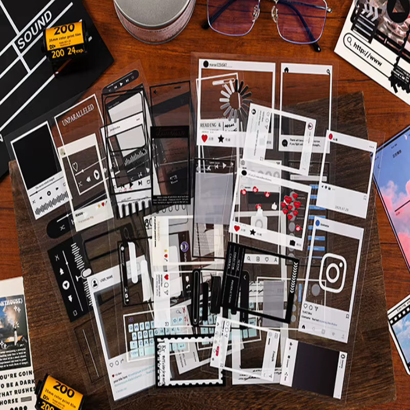 36 Stück Retro-Zeitband-Fotorahmen aus PET in Schwarz für DIY-Sammelalben und Scrapbooking - Bild 2