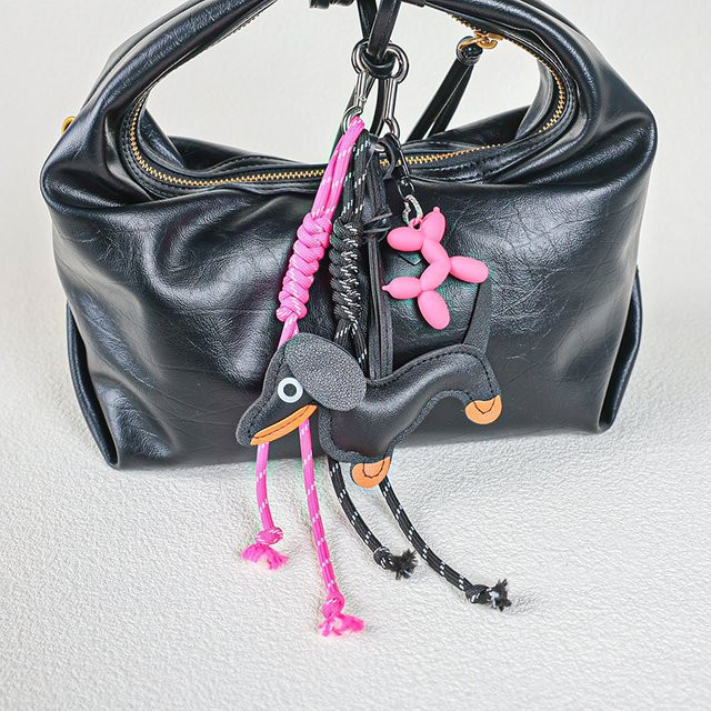 Yogodlns Schlüsselanhänger, Wurst Hund Tasche Charme, Schwarz, Unisex - Bild 1