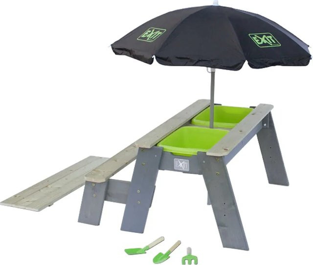 EXIT Aksent Sand Wasser Wasser- und Picknicktisch mit Bank, Sonnenschirm und Gartenwäsche - Bild 1