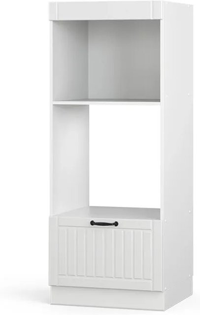 Vicco Mikrowellenschrank Fame-Line Küchenregal in Weiß Landhaus Stil, Breite: 60 cm, Tiefe: 44,73 cm, Höhe: 153 cm - Bild 1