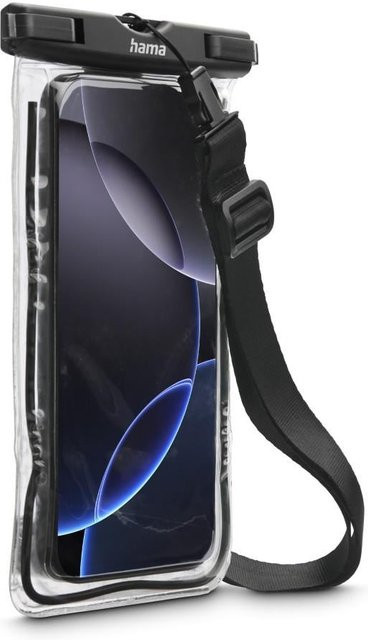 Hama Wasserdichte Handyhülle SW Cover Universal bis 6,7 Zoll, IPX8 Unterwasserhülle zum Umhängen, Schwarz/Transparent - Bild 2