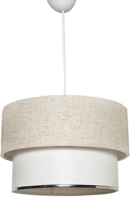 Opviq Pendelleuchte Corbeu in Weiss und Beige aus Metall und Baumwolle, B/T/H: 30 x 30 x 75 cm, E27 - Bild 1