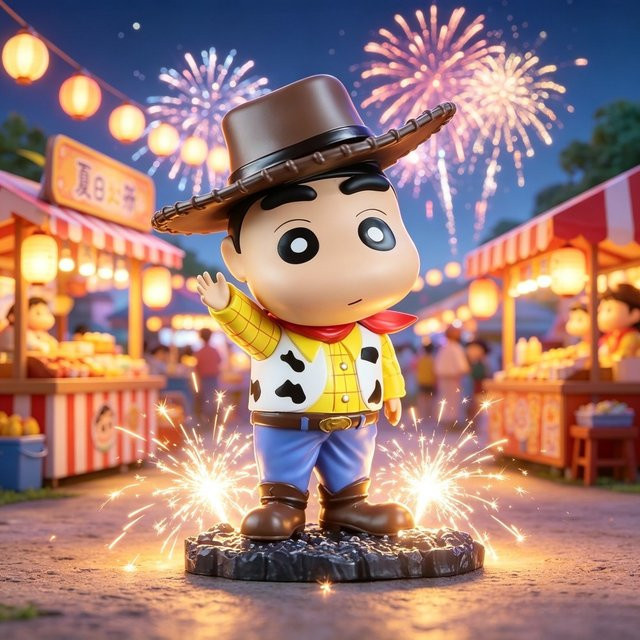 Bandai Crayon Shin-chan Cowboy Nohara Shinnosuke, Actionfigur, 14,5 cm - Bild 1