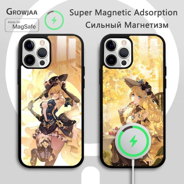 Navia Genshin Impact Handyhülle mit MagSafe Spiegel und Wireless Magnetic Funktion für iPhone 11 bis iPhone 17 Pro Max Plus Mini, Multicolor - Bild 1