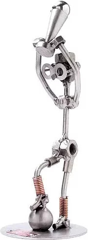 Schraubenmännchen Fußball-Champ von Hinz & Kunst als Tischdeko aus Metall in Silber - Bild 1