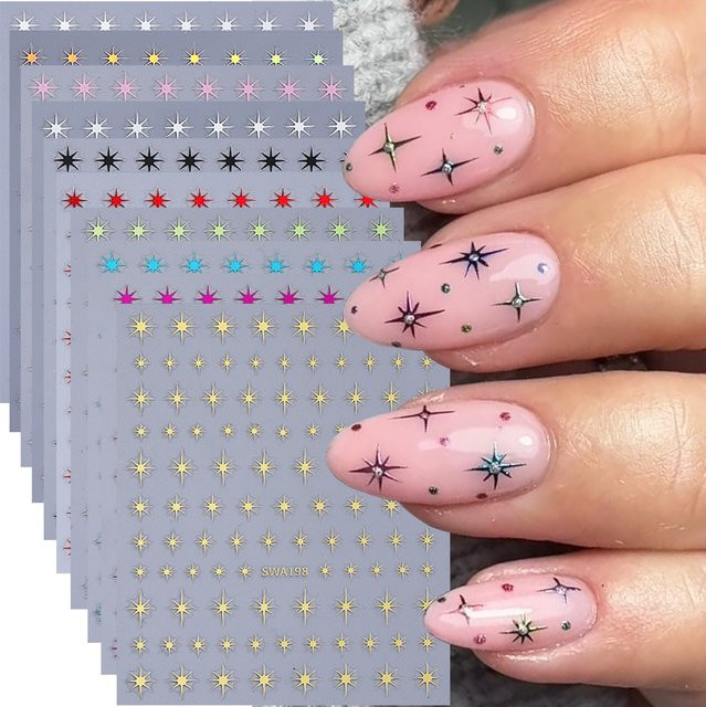 SWEET TREND Bronzing Star Nagelaufkleber, Metallic, 10 Farben - Bild 1