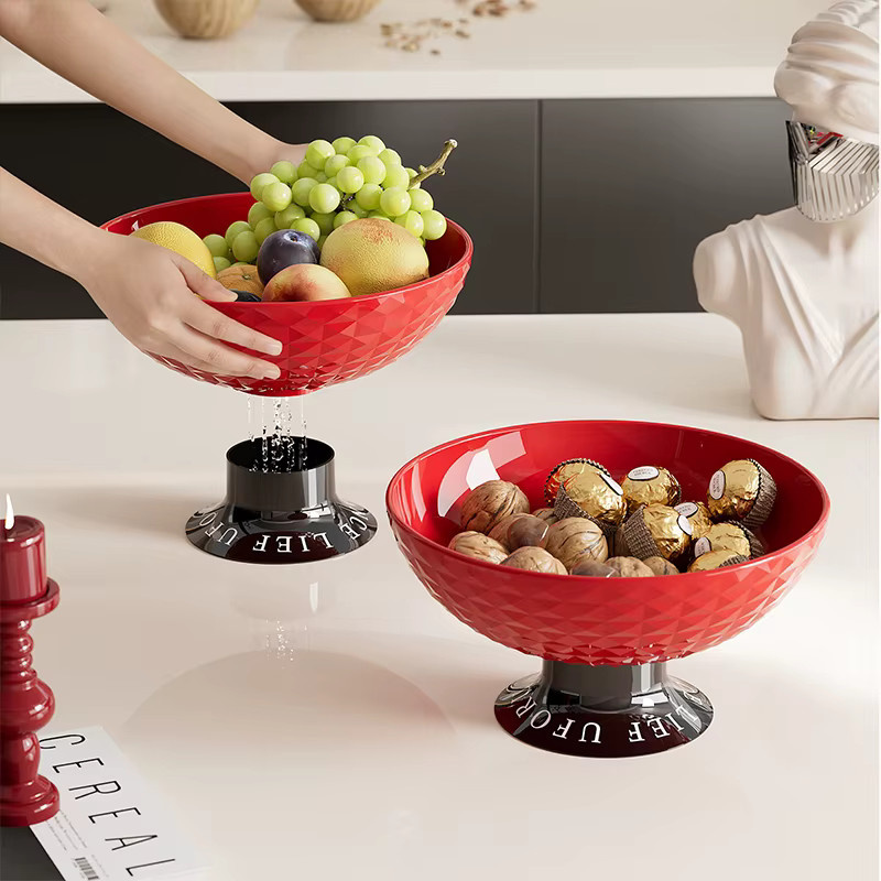 UFORU Obstschale aus Keramik in Rot und Braun als luxuriöse Snack-Aufbewahrung und Dekoration für Wohnzimmer und Küche - Bild 3