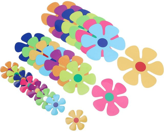 24 Stück bunte Blumen-Magnet-Aufkleber im Retro-Design für Kühlschrank und Whiteboard, Set aus PVC, Multicolor - Bild 1
