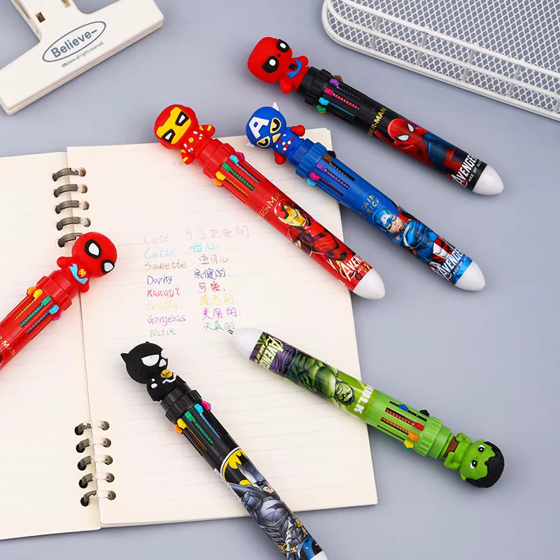 Marvel Mehrfarbiger Zehn-Farben-Kugelschreiber mit Superhelden-Motiv aus PVC für Studenten und Schule - Bild 5