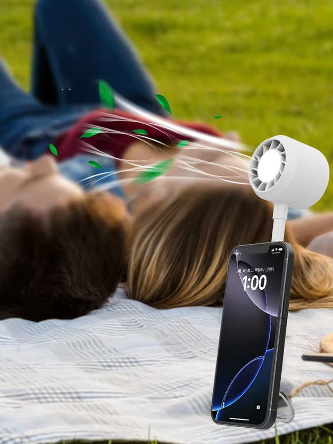 WITZIO Mini-Ventilator in Blau mit magnetischem Handyhalter, Nachtlicht und wiederaufladbarem Akku - Bild 5