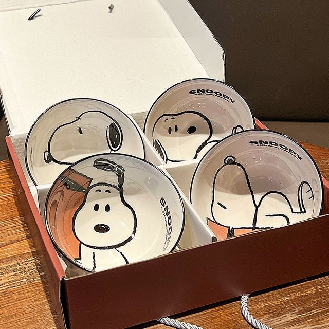 Bandai Snoopy Keramik-Geschirrset in Weiß - Bild 1