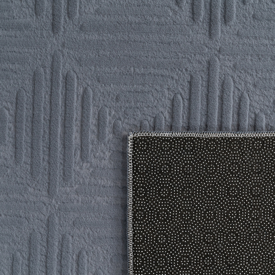 Fellteppich Lelystar in Anthrazit, rechteckiger Kunstfellteppich mit geometrischem Design, B/T: 60 x 100 cm - Bild 2