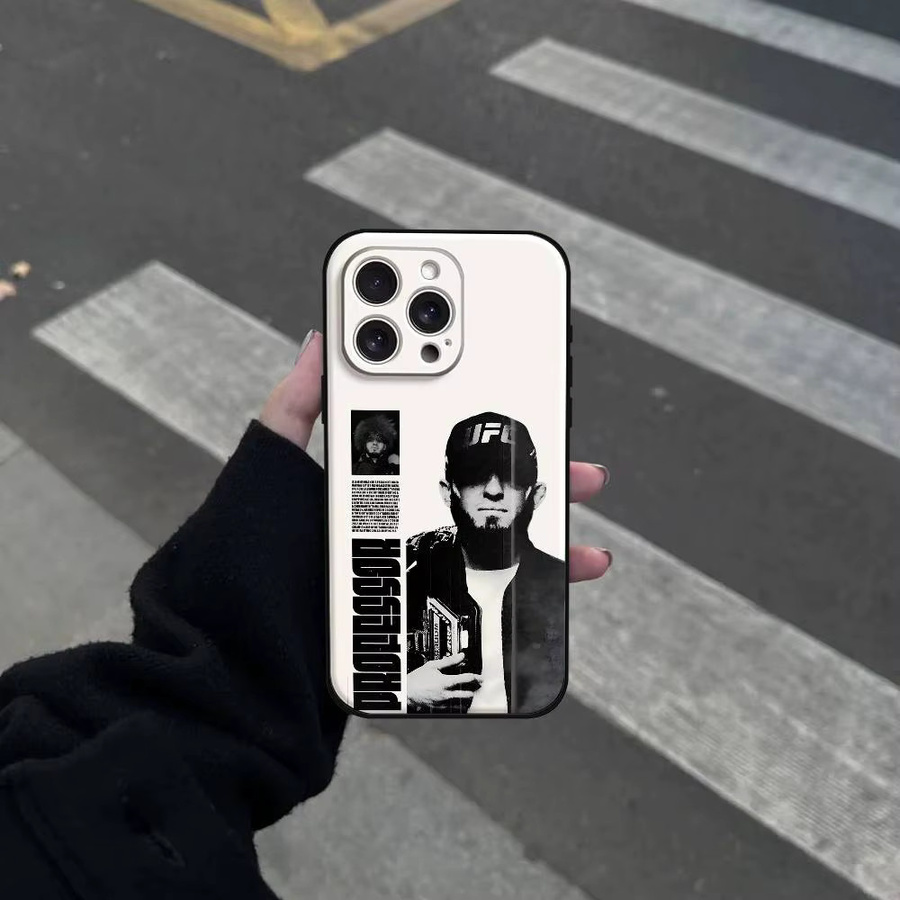 P4P Islam M-Makhachev Handyhülle für iPhone 11 bis 17 Pro Max Plus Mini aus weichem TPU in Weiß - Bild 2