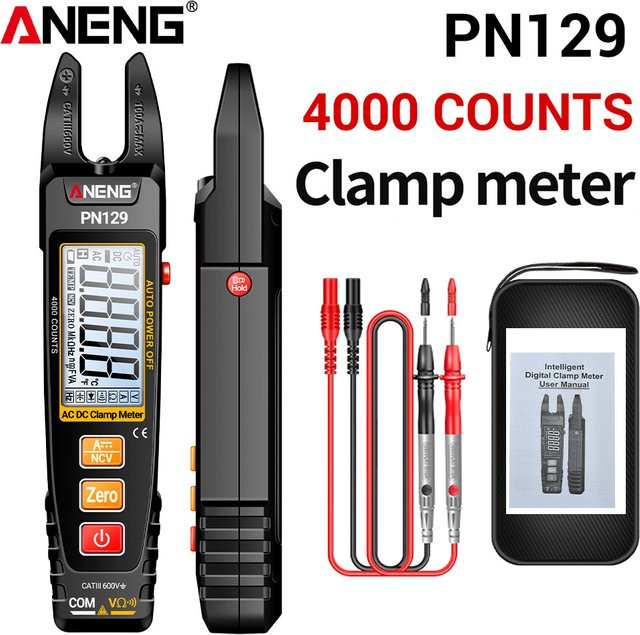 ANENG PN129 Mini-Zangenamperemeter in Schwarz mit Hintergrundbeleuchtung und Datenaufzeichnung - Bild 1