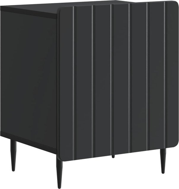 vidaXL Nachttisch in Schwarz mit Holzmaserung im Vintage-Look, B/T/H: 43 x 34,5 x 52 cm - Bild 1