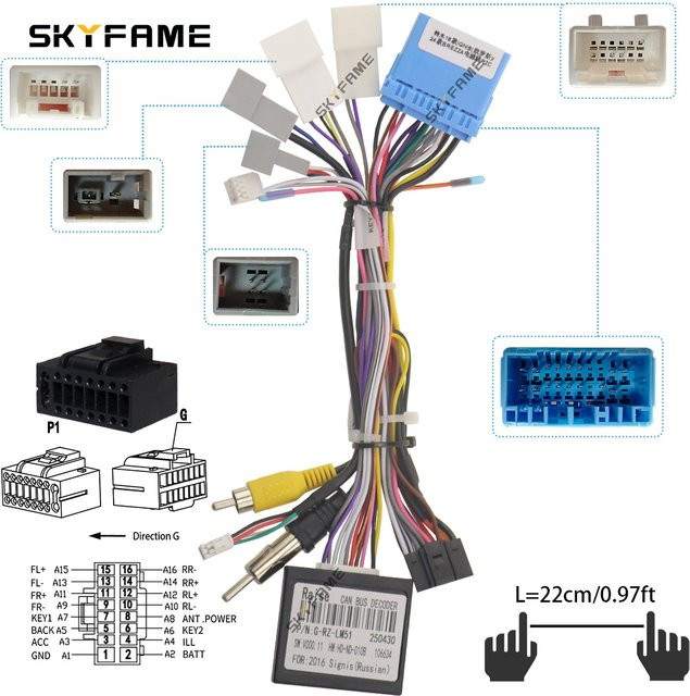 SKYFAME Auto 16pin Kabelbaum Adapter mit Canbus Box Decoder für Android Radio passend für Suzuki Ignis und Brezza G-RZ-LM51 - Bild 1