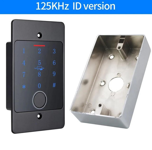 Tuya Wifi Standalone Fingerabdruck-Zugangskontrolltastatur aus Metall in Schwarz mit Hintergrundbeleuchtung und M70-Box F5-EM-M70 für die eingebettete Installation - Bild 1