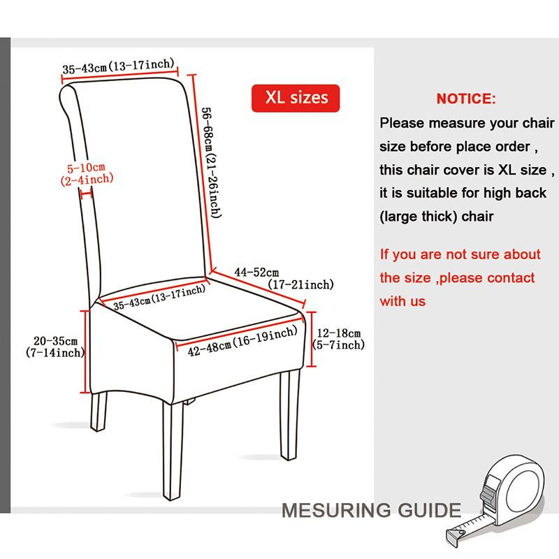 Leorate Elastischer Stuhlbezug XL für Esszimmerstühle mit langer Rückenlehne, Modernes Design, Waschbar - Bild 1