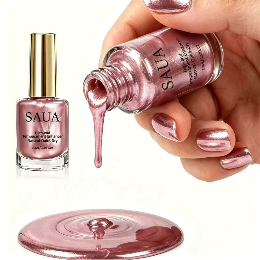 SAUA Nagellack, Roségolden, Metallic - Bild 3