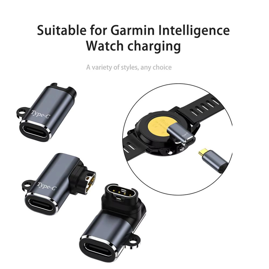 USB-C Ladegerät Adapter für Garmin Fenix 7 7X 5S 6 6X 6S PRO Smartwatch in Schwarz und Rot - Bild 4